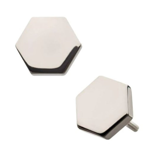 Titanium Threadless with Hexagon Top
