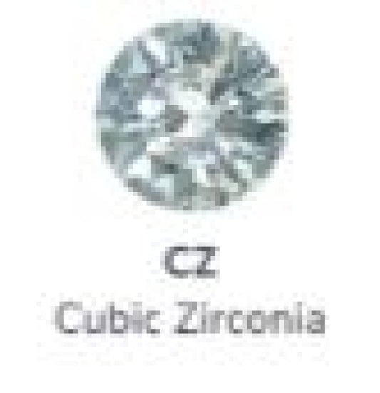 Titanium Prong Set Gem - Cubic Zirconia/silver - 5mm