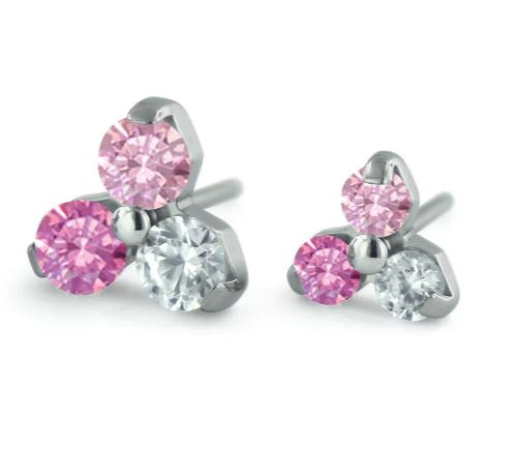 Ombre Trinity - Cubic Zirconia/Morganite/Pink - 1,5mm