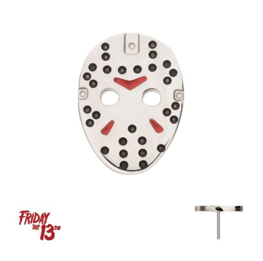 Titanium Threadless Enamel Friday The 13th Jason Mask Top