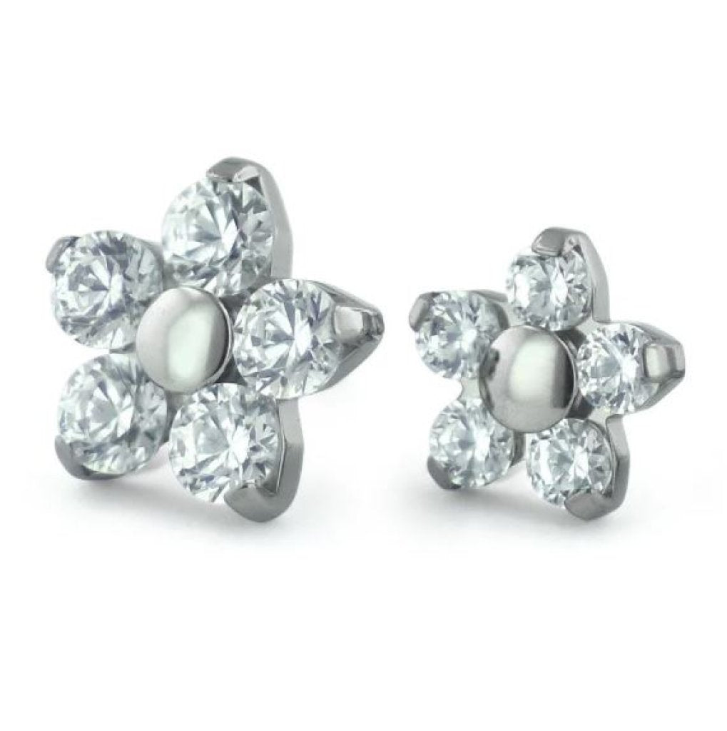 Titanium Flower Gem - Mint green - 1.5mm