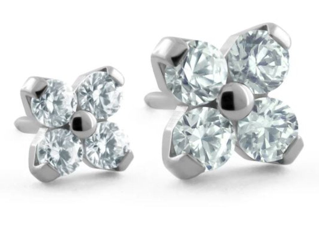 Titanium Forte Gem End - Cubic Zirconia/silver - 1,5mm