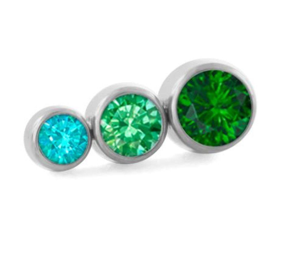 Ombre Tapered Cluster - Mint Green/Green/Emerald