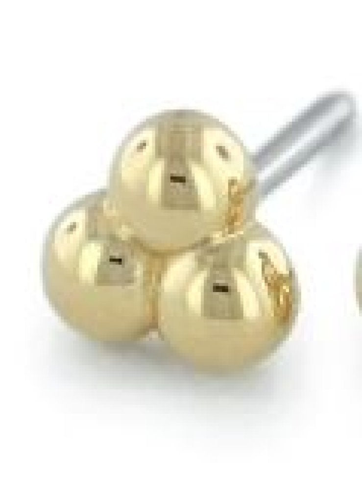 18K yellow gold cluster 3 beads