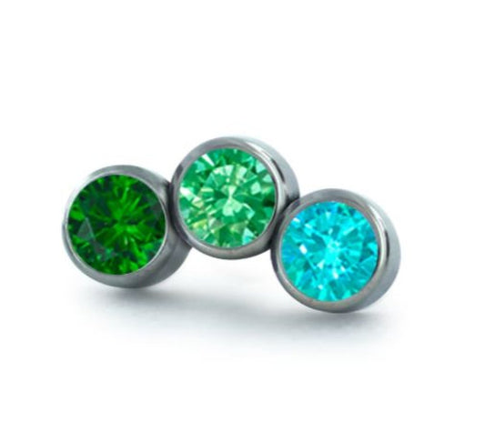 Ombre Petite Cluster - Mint Green/Green/Emerald
