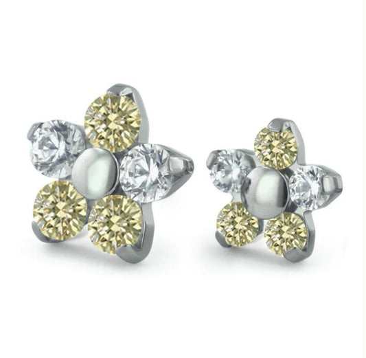 Glimmer and Glow Titanium Flower Gem - 2mm