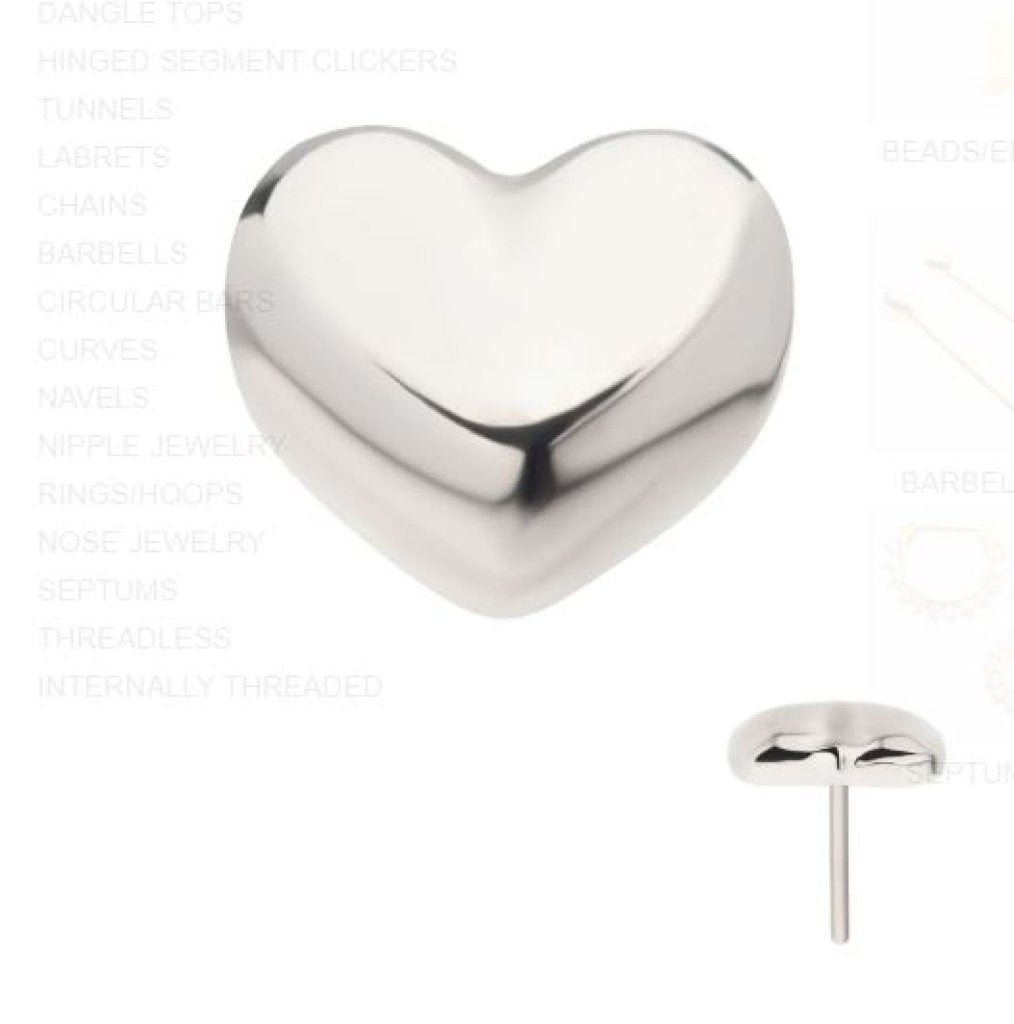 Titanium Threadless Puffed Heart Top