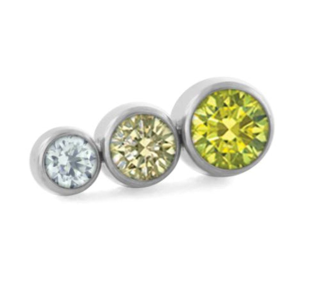 Ombre Tapered Cluster - Cubic Zirconia/Champagne/Yellow