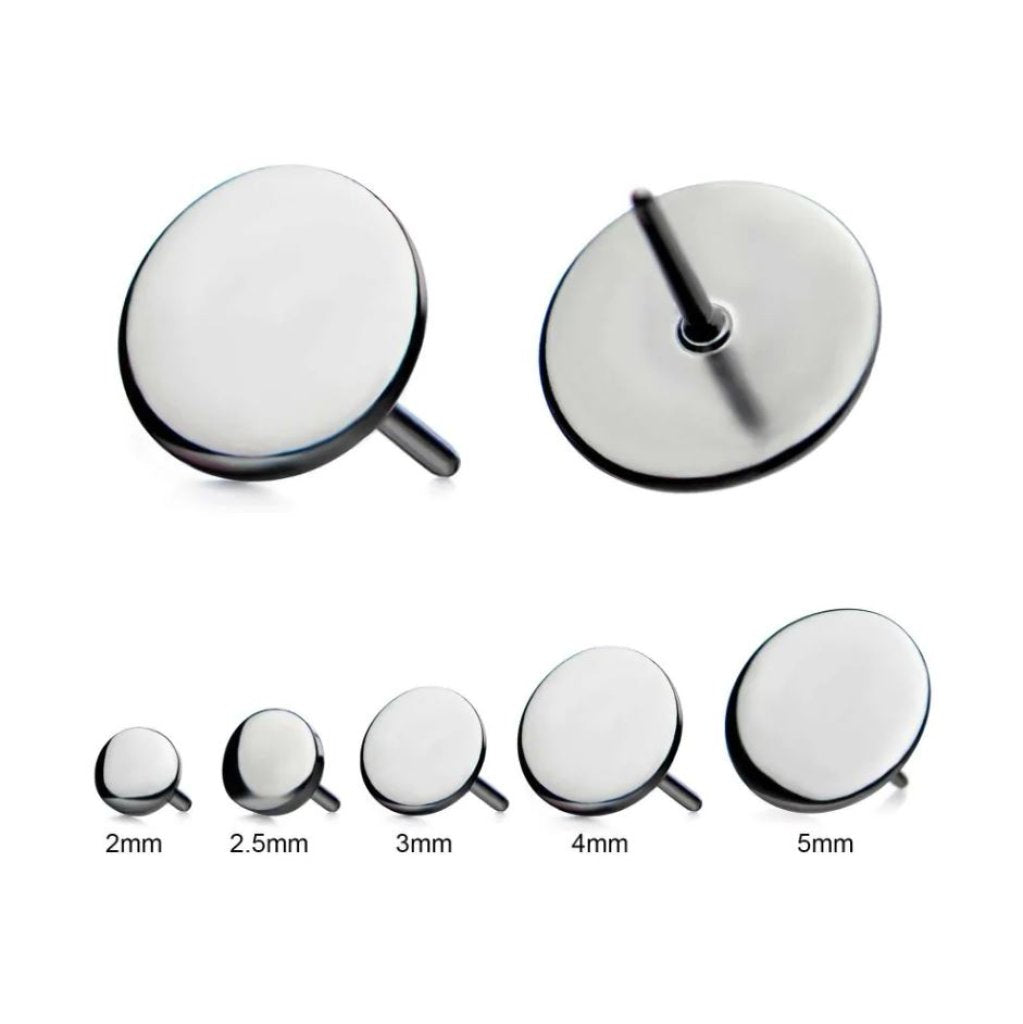 Titanium Threadless Flat Discs - 5mm