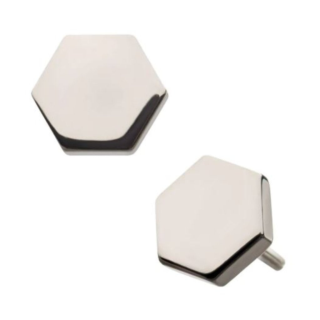 Titanium Threadless with Hexagon Top