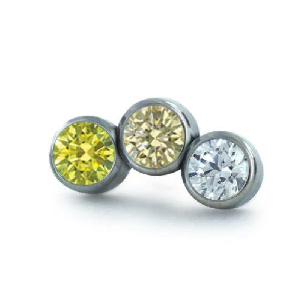 Ombre Petite Cluster - Cubic Zirconia/Champagne/Yellow