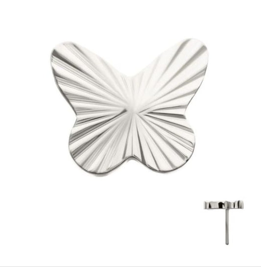 Titanium Threadless Corrugated Butterfly Top