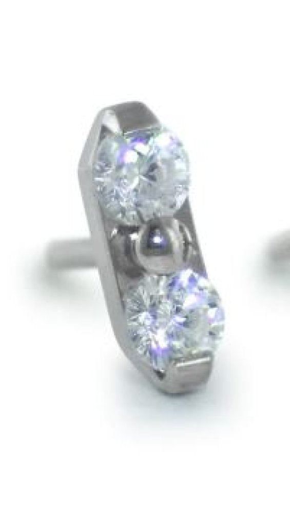 Titanium Duet Gem - Cubic Zirconia/silver - 1,5mm
