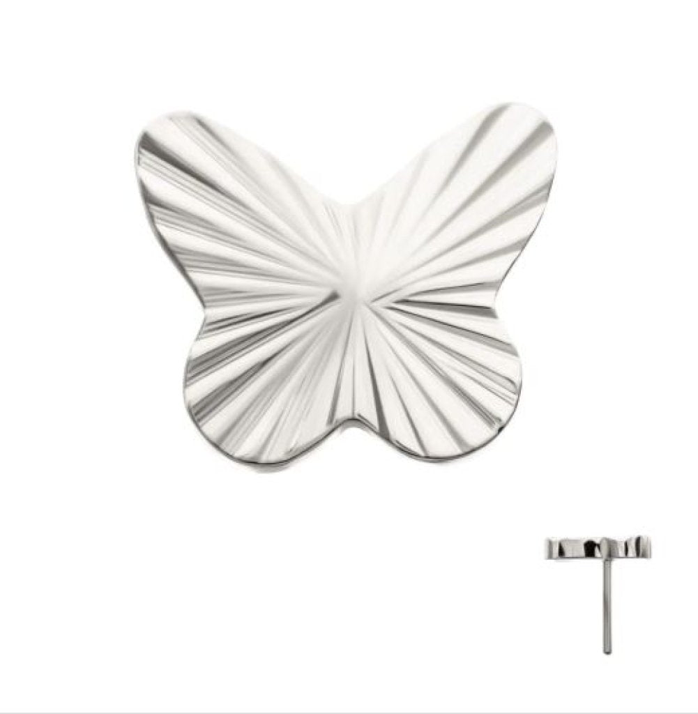 Titanium Threadless Corrugated Butterfly Top