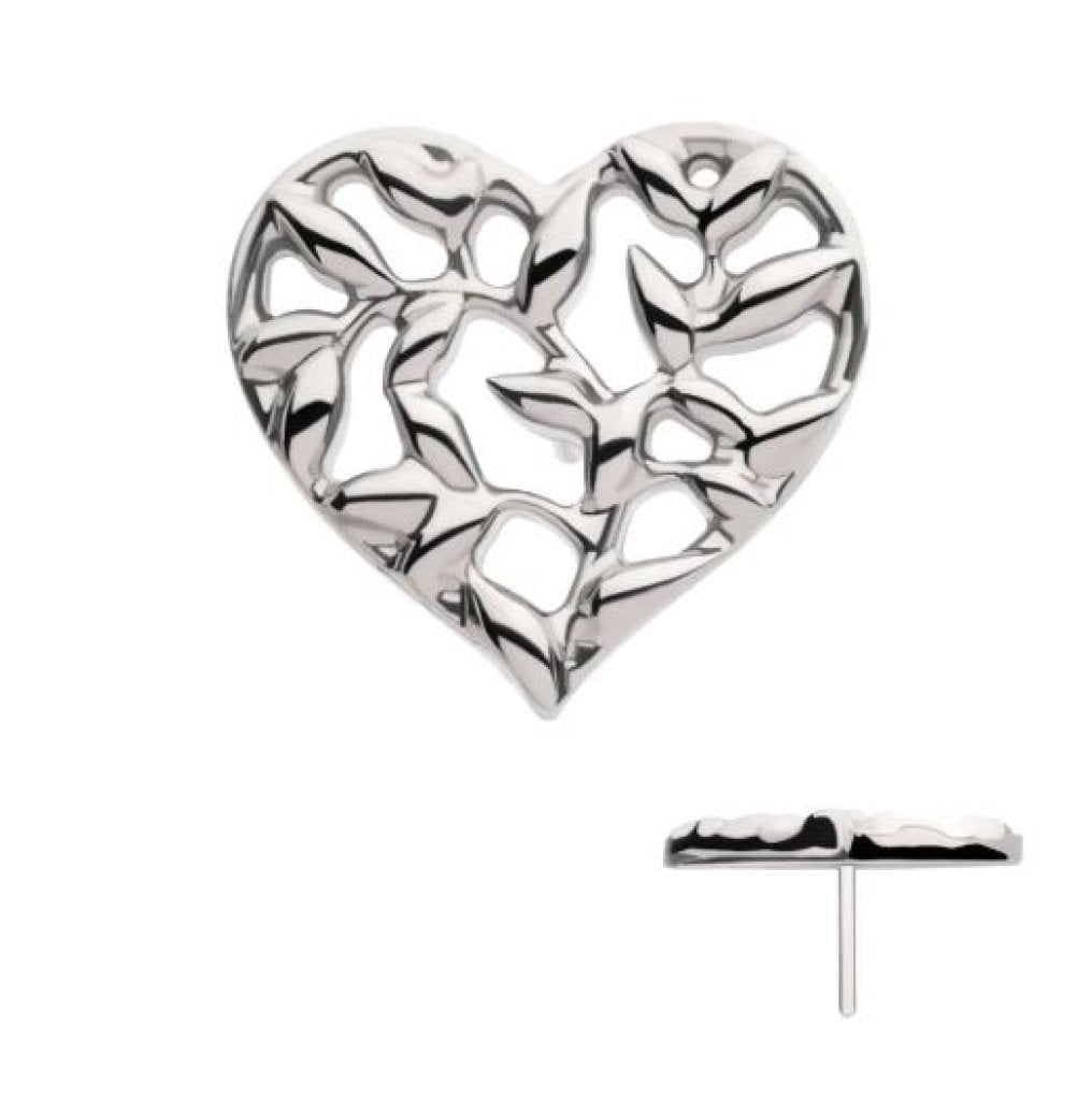 Titanium Threadless Heart of Vines Top