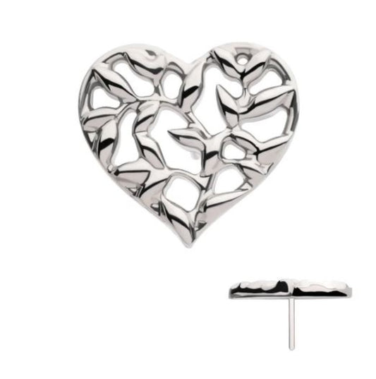 Titanium Threadless Heart of Vines Top